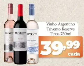 X Supermercados Vinho Argentino Trivento Reserve Tipos 750ml oferta