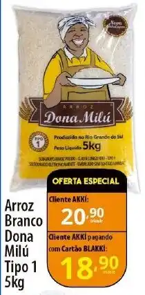 Akki Atacadista Arroz Branco Dona Milú Tipo 1 5kg oferta