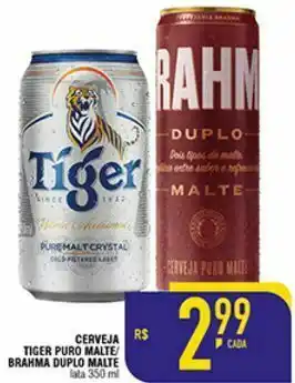 Mercantil Rodrigues Cerveja tiger puro malte / brahma duplo malte 350ml oferta
