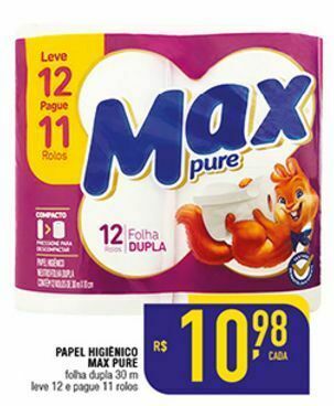 Mercantil Rodrigues Papel higiênico max pure oferta