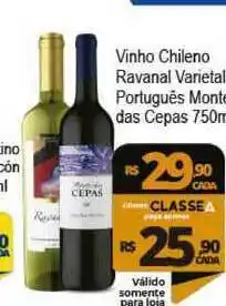 Delta Supermercados Vinho Chileno Ravanal Varietal Português Monte Das Cepas 750ml oferta