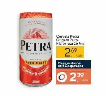 Coop Cerveja Petra Origem Puro Malte lata 269ml oferta