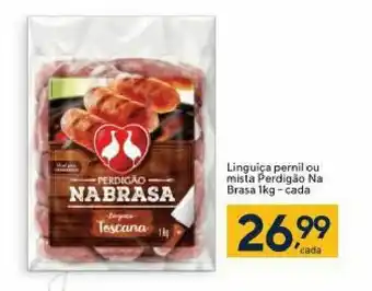 Coop Linguica pernil ou mista Perdigao Na Brasa 1kg cada oferta