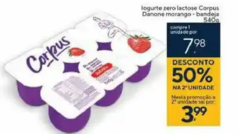Coop Iogurte zero lactose Corpus Danone morango - bandeja 540g oferta