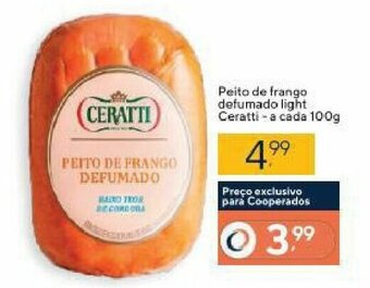Coop Peito de frango defumado light Ceratti a cada 100g oferta
