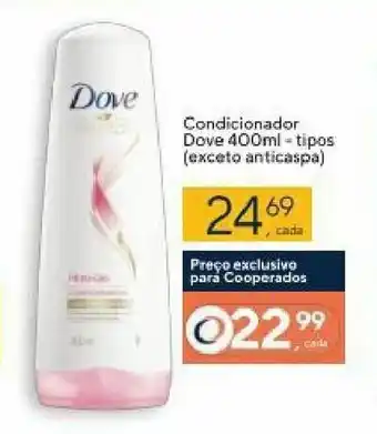 Coop Condicionador Dove 400ml - tipos (exceto anticaspa) oferta