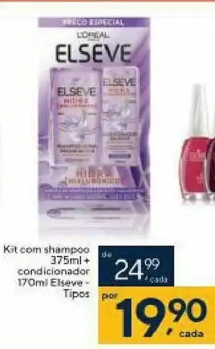 Coop Kit com Shampoo 375ml + condicionador 170ml Elseve tipos oferta