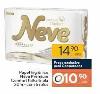 Coop Papel Higiénico Neve Premium Comfort folha tripla 20m - com 6 rolos oferta