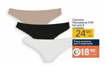 Coop Calcinha Macadamia Trifil kit com 3 unidades oferta