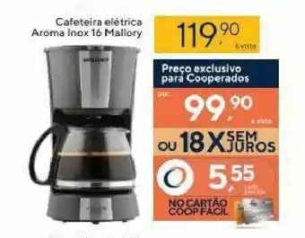 Coop Cafeteira Eletrica Aroma Inox 16 Mallory oferta
