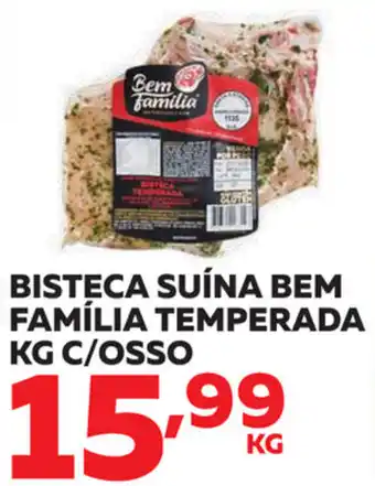 Lider Atacadista Bisteca Suina Bem Familia Temperada 1kg c/osso oferta