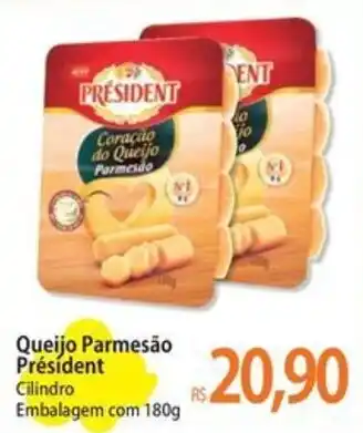 Atacadão Queijo Parmesão Président Cilindro Embalagem com 180g oferta