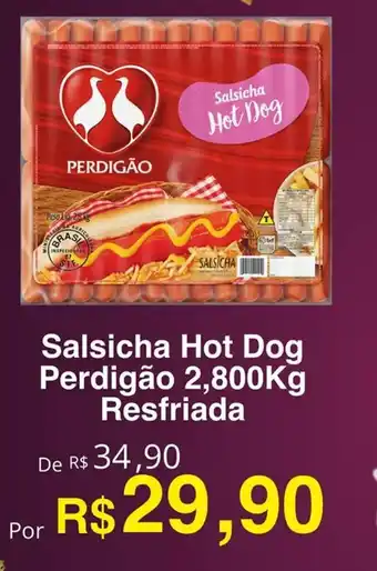 Salsicha Hot Dog Perdigao 2,800kg Resfriada