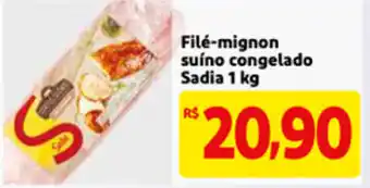 Extra File-mignon suino congelado Sadia 1kg oferta
