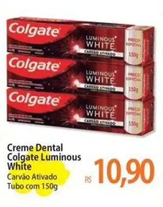 Atacadão Creme Dental Colgate Luminous White Carvão Ativado Tubo com 150g oferta