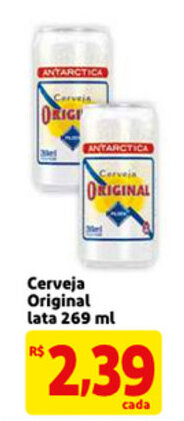 Extra Cerveja Original lata 269ml oferta