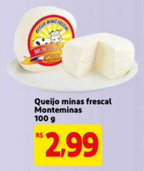 Extra Queijo minas frescal Monteminas 100g oferta