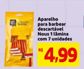 Aparelho para barbear descartavel Nous 1 lamina com 7 unidades