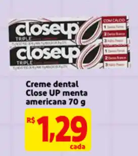 Creme dental Close Up menta Americana 70g