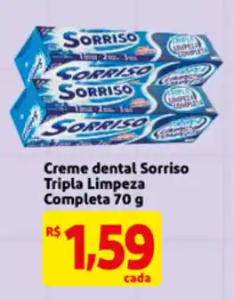 Extra Creme dental Sorriso Tripla Limpeza Completa 70g oferta