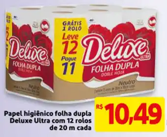 Extra Papel Higiénico folha dupla Deluxe Ultra com 12 rolos de 20m cada oferta