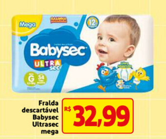 Fralda Descartavel Babysec Ultrasec mega