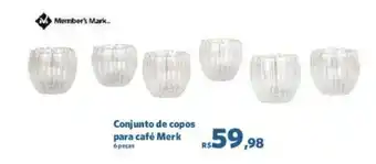 Sam's Club Conjunto de copos para café Merk oferta