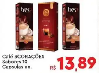 Komprao Atacadista Café 3CORAÇÕES Sabores 10 Capsulas un. oferta