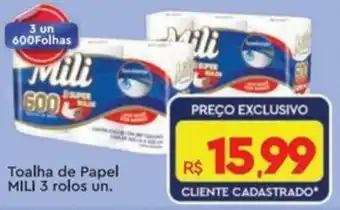 Komprao Atacadista Toalha de Papel MILI 3 rolos un. oferta