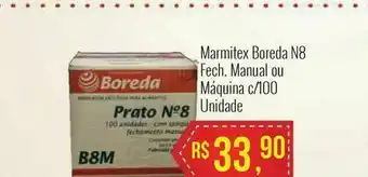Marmitex boreda n8 fech. manual ou máquina c/100 unidade
