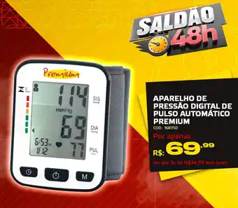 Casa e Vídeo APARELHO DE PRESSÃO DIGITAL DE PULSO AUTOMÁTICO PREMIUM oferta