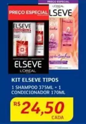 Assaí Atacadista KIT ELSEVE TIPOS 1 SHAMPOO 375ML + 1 CONDICIONADOR 170ML oferta