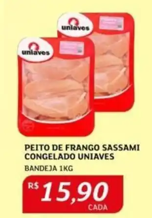 Assaí Atacadista PEITO DE FRANGO SASSAMI CONGELADO UNIAVES BANDEJA 1KG oferta