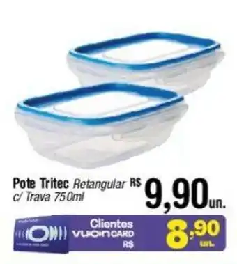 Fort Atacadista Pote Tritec Retangular c/ Trava 750ml oferta