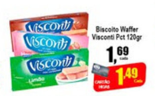 Higa's Supermercado Biscoito Wafer Visconti 120g oferta