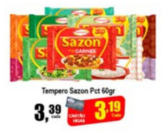 Higa's Supermercado Tempero Sazon pct 60g oferta