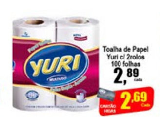 Toalha de Papel Yuri c/ 2 rolos