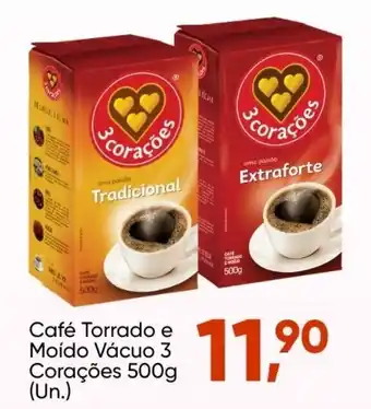 Imec Supermercados Cafe Torrado e Moida Vacuo 3 Coracoes 500g (un.0 oferta