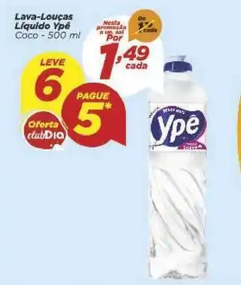 Dia Lava Loucas Liquido Ypê Coco 500ml oferta