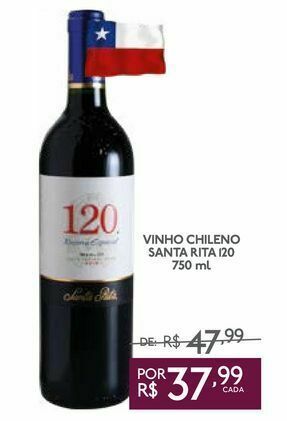 GBarbosa Vinho chileno santa rita 120 750 ml oferta