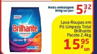 Tenda Atacado Lava-roupas em pó brilhante 2,4 kg oferta