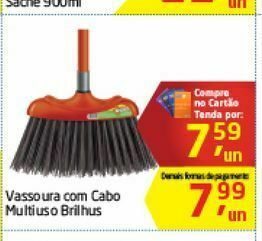 Tenda Atacado Vassoura com cabo multiuso brilhus oferta