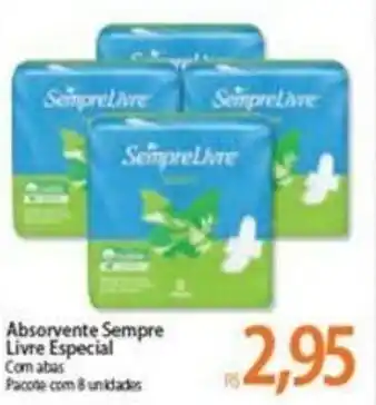 Atacadão Absorvente Sempre Livre Especial c/ 8 unids. oferta