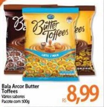 Atacadão Bala Arcor Butter Toffees 500g oferta