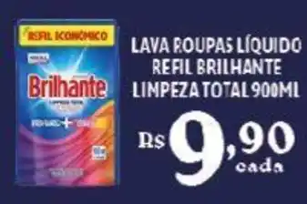 Bahamas Supermercados LAVA ROUPAS LÍQUIDO REFIL BRILHANTE Brilhante LIMPEZA TOTAL 900ML oferta