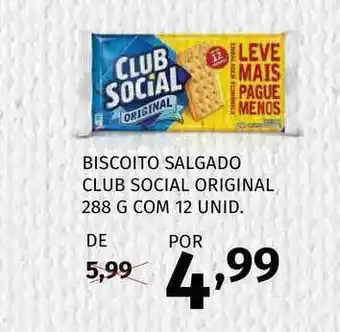 Super Nosso Biscoito Salgado Club Social Original 288g oferta