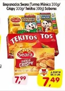 Cercadão Empanados Seara (Turma Mônica 300g/ Crispy 300g/ Tekitos 300g) Sabores oferta