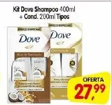 Cercadão Kit Dove Shampoo 400ml + Cond. 200ml Tipos oferta