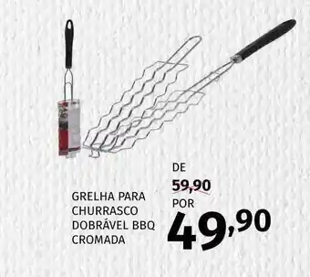 Grelha Para Churrasco Dobrável Bbq Cromada