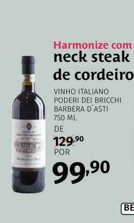 Vinho Italiano Poderi Dei Bricchi Barbera D'asti 750ml